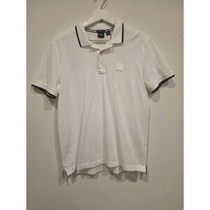 Hugo Boss Men's Medium Regular Fit Pima Cotton White Polo Shirt